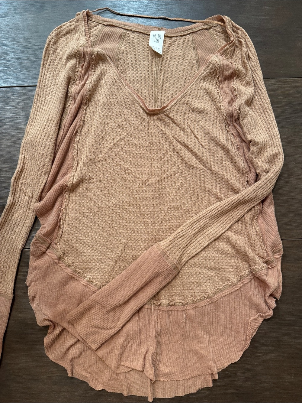Free People Waffle Knit Crewneck Top